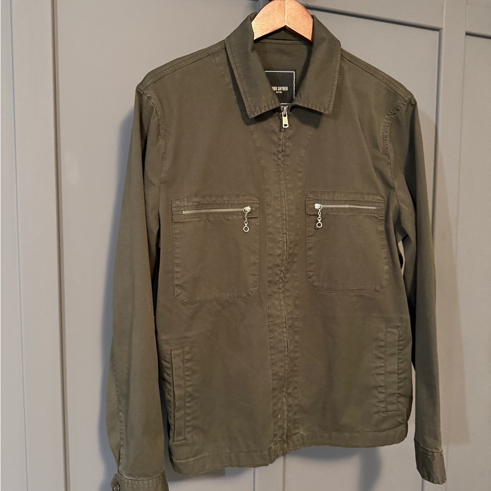 Todd Snyder Green Lightweight Shirt Jacket Classic Collar